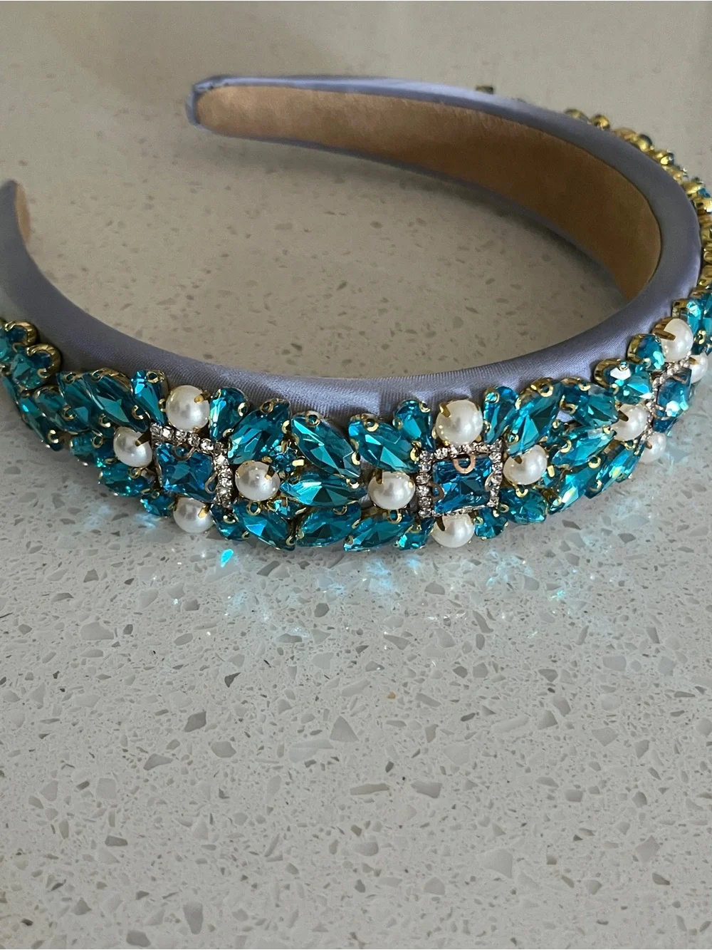 Embellished Blue Crystal Headband‎